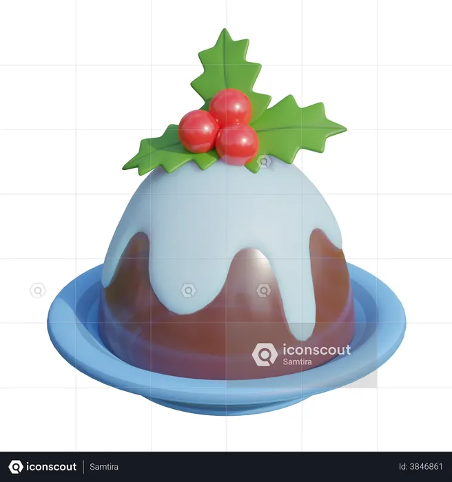 Pudín de Navidad  3D Illustration