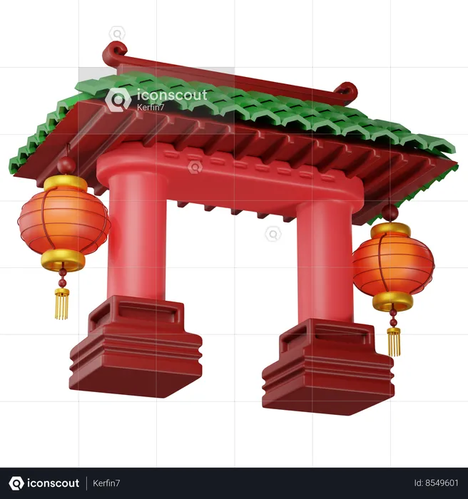 Puerta china  3D Icon