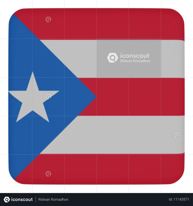 Puerto Rico Flag 3D Icon