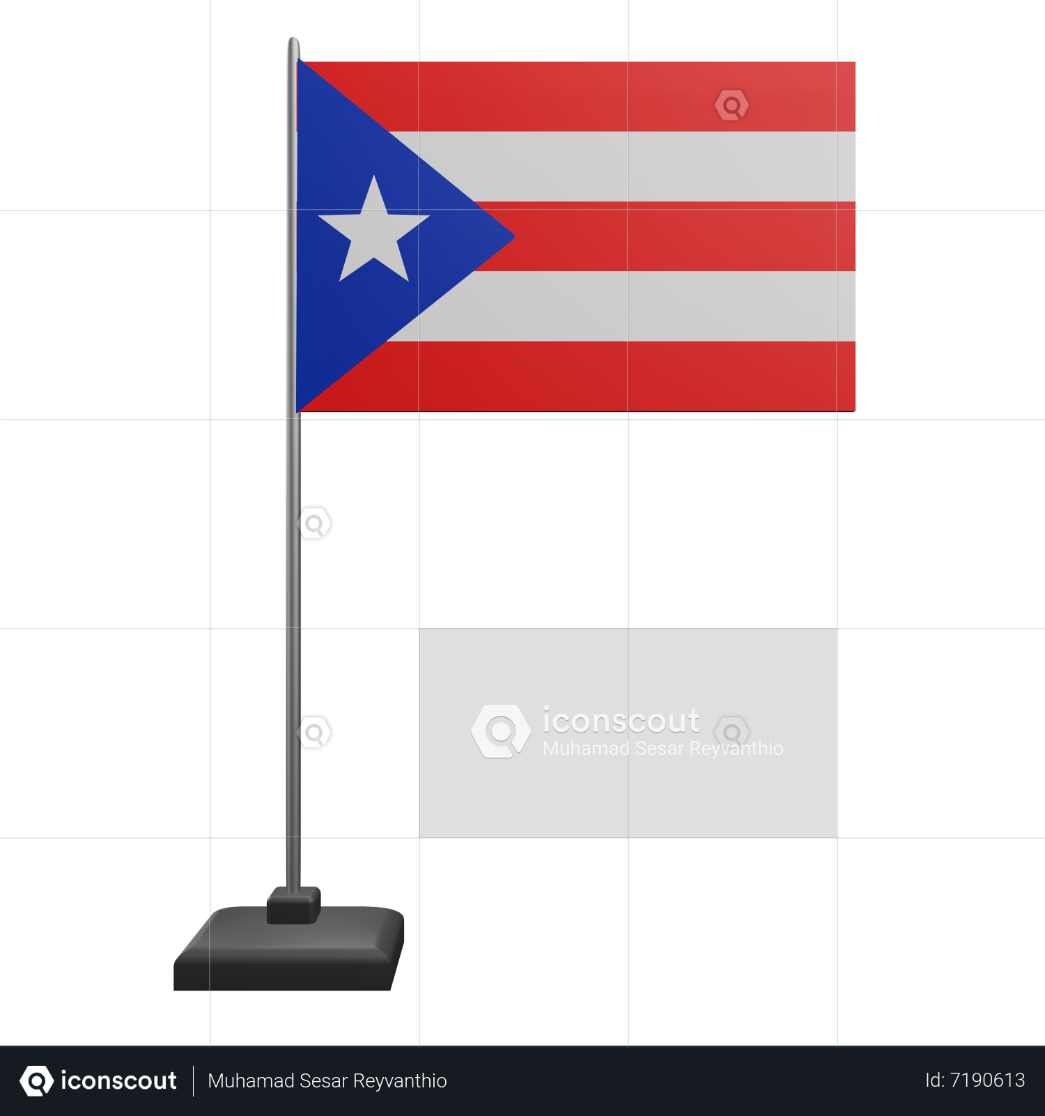 Puerto Rico Flag 3D Icon - Free Download Maps And Navigation 3D Icons ...