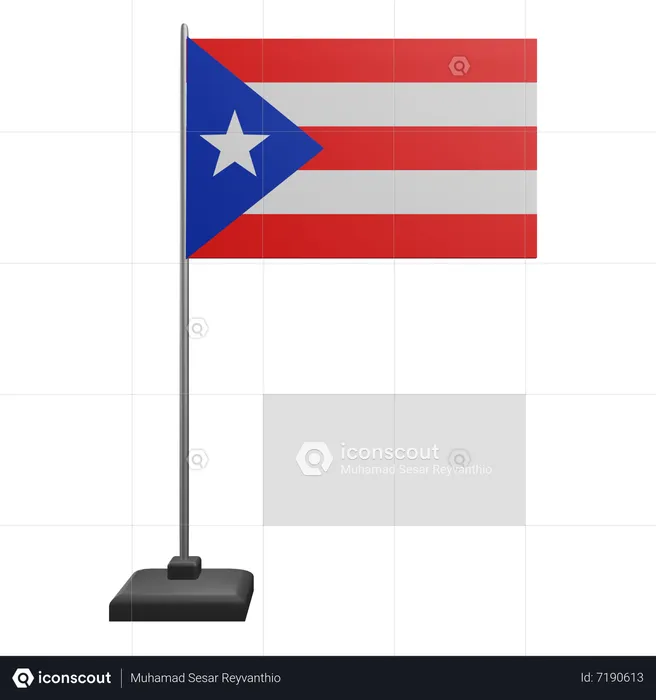 Puerto Rico Flag  3D Icon