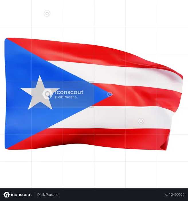 Flagge von Puerto Rico Flag 3D Icon