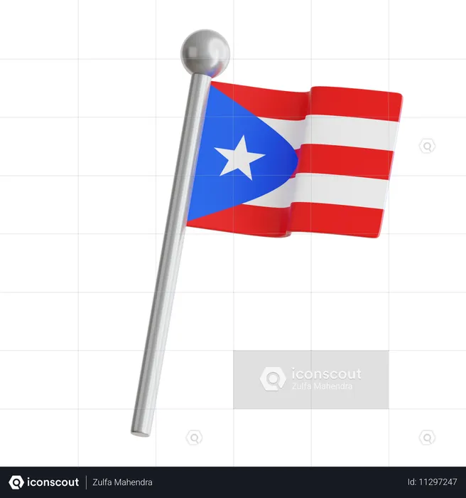 Puertoricanische Flagge 1  3D Icon