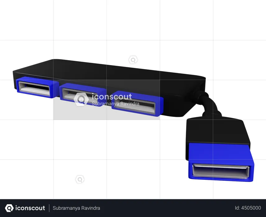 Puertos usb  3D Illustration