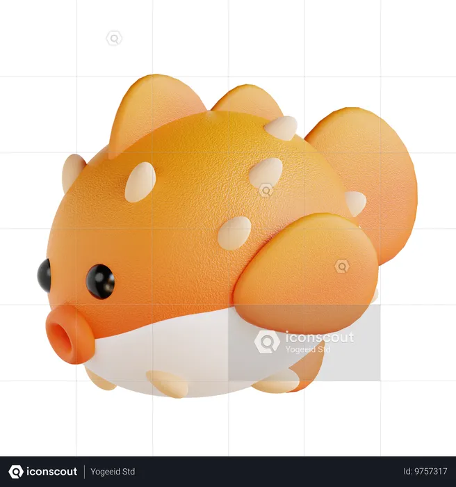 Pufferfish  3D Icon