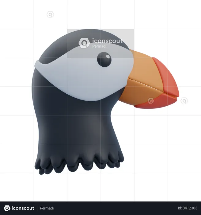 Puffin Bird  3D Icon