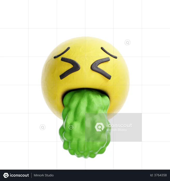 Puke Emoji Logo 3D Logo
