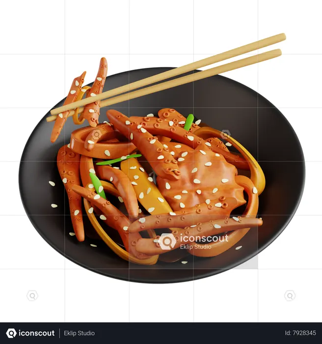 Pulpo salteado  3D Icon
