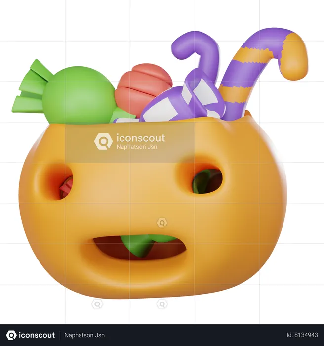 Pumpkin Basket  3D Icon