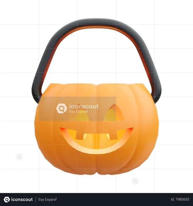 Pumpkin Basket  3D Icon