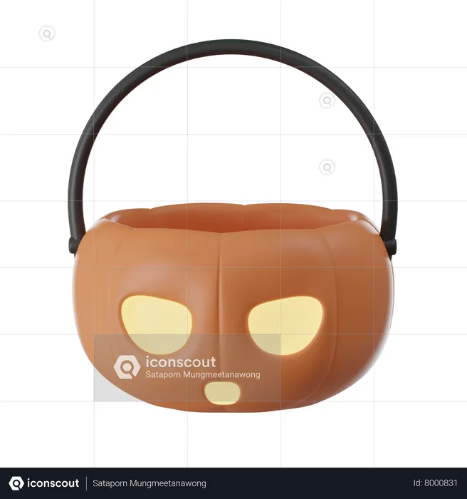 Pumpkin Bucket  3D Icon