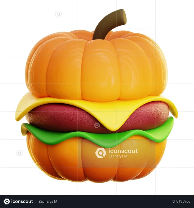 PUMPKIN BURGER  3D Icon