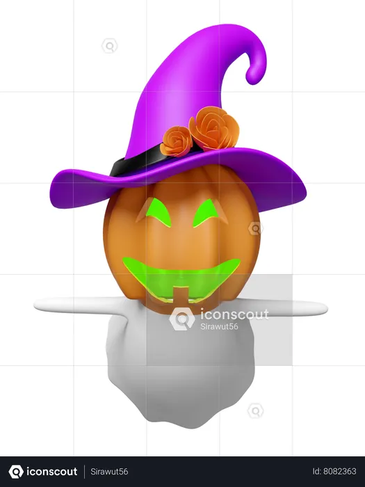 Pumpkin Ghost  3D Icon