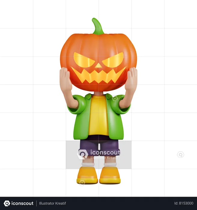 Pumpkin Has a Halloween  3D Illustration