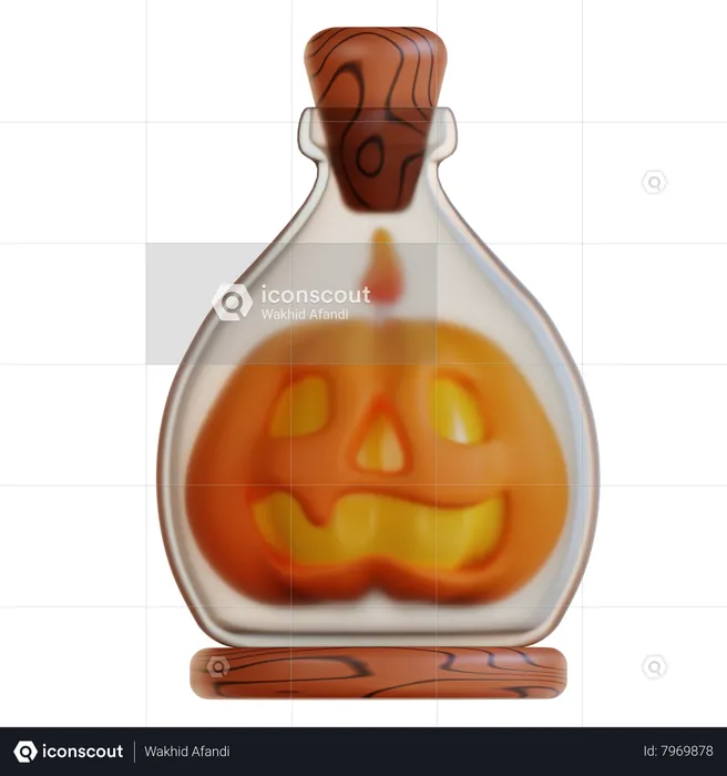 Pumpkin In Bottle  3D Icon