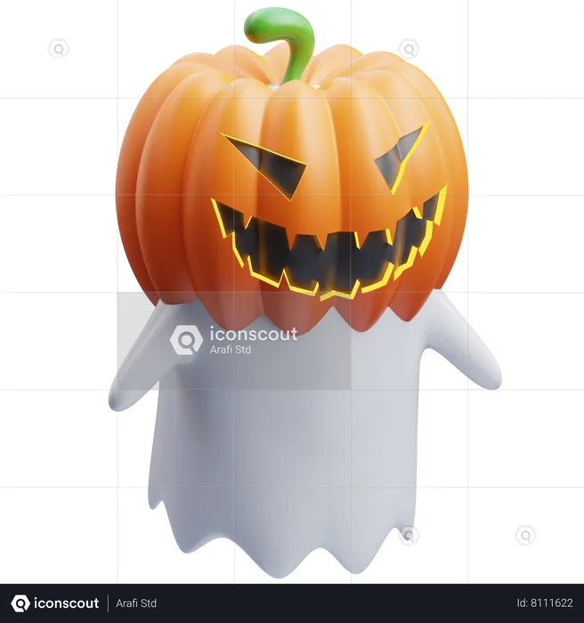 Pumpkin Masked Ghost  3D Icon