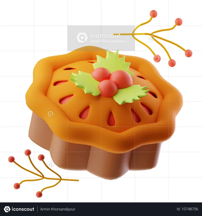 Pumpkin Pie  3D Icon