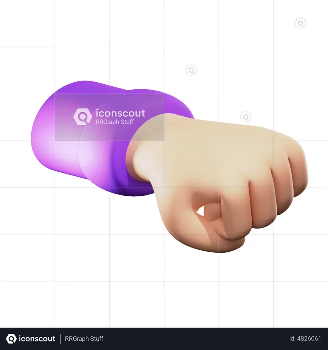 Punch Hand Gesture  3D Icon