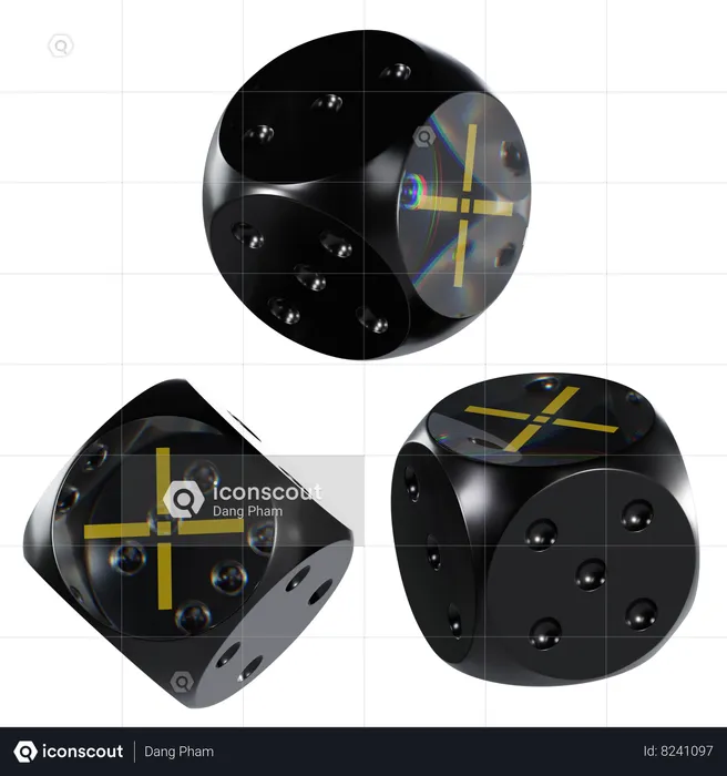 Pundix Glass Dice Crypto  3D Icon