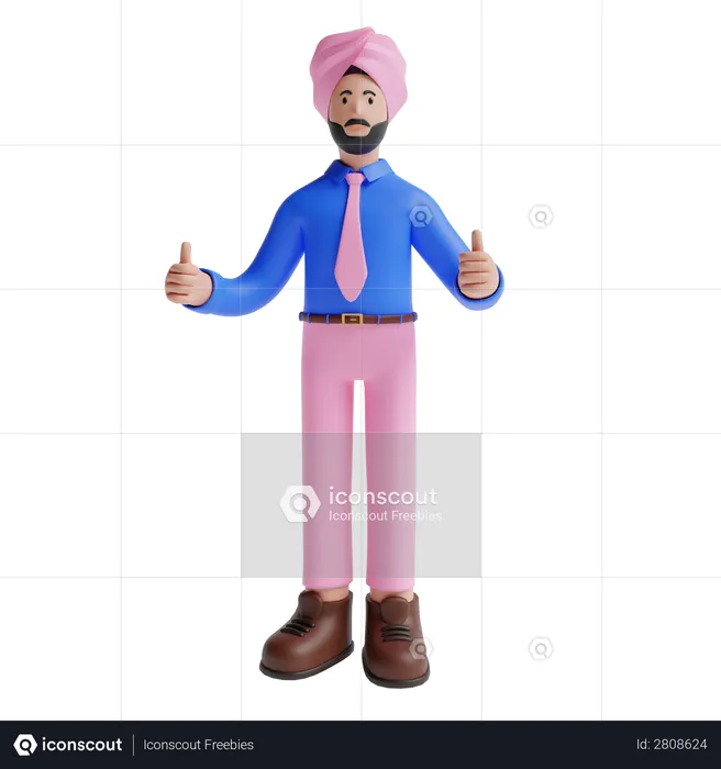 Punjabi man  3D Illustration