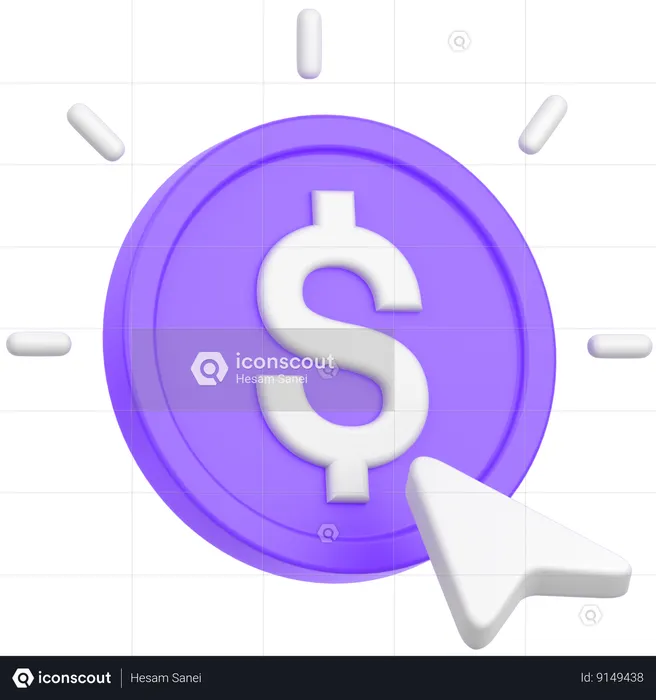 Puntero del dólar  3D Icon