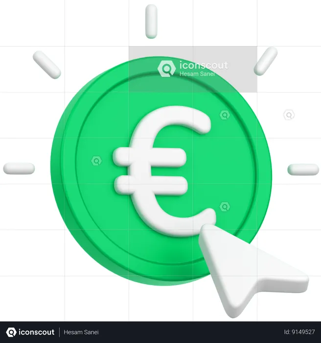 Puntero del euro  3D Icon