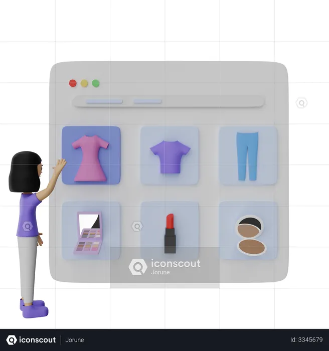 Purchase Clothes  3D Illustration