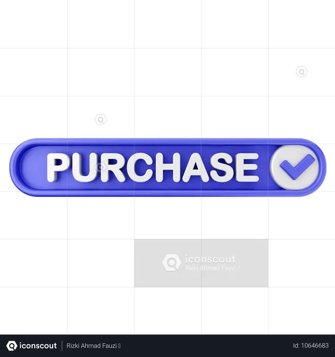 Purchase Text Button  3D Icon