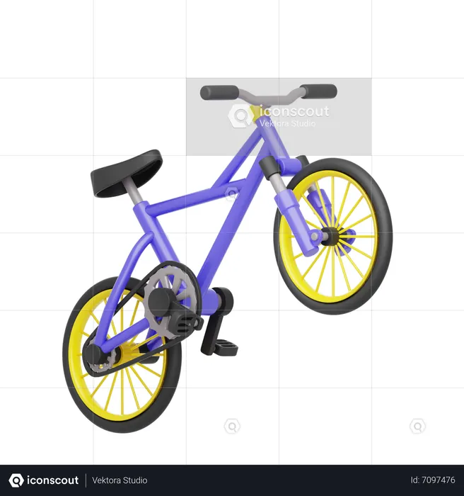 Purple Bike  3D Icon