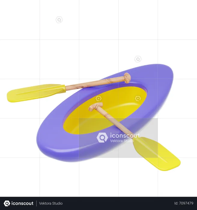 Purple Boat  3D Icon