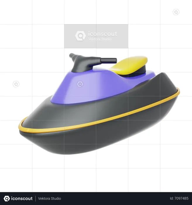 Purple Boats  3D Icon