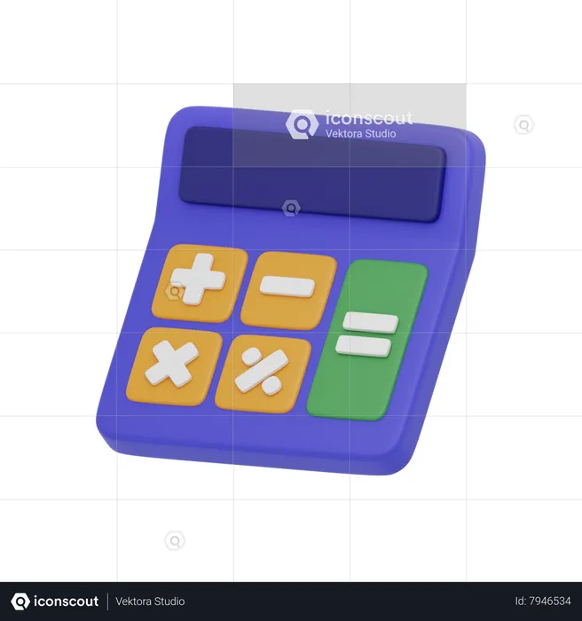 Purple Calculator  3D Icon