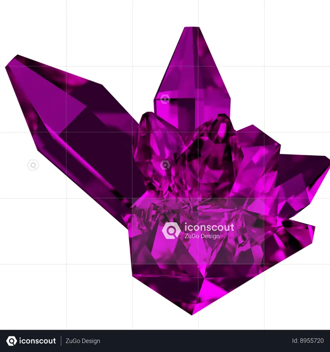 Purple Crystal  3D Icon