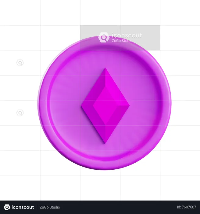 Purple Diamond  3D Icon