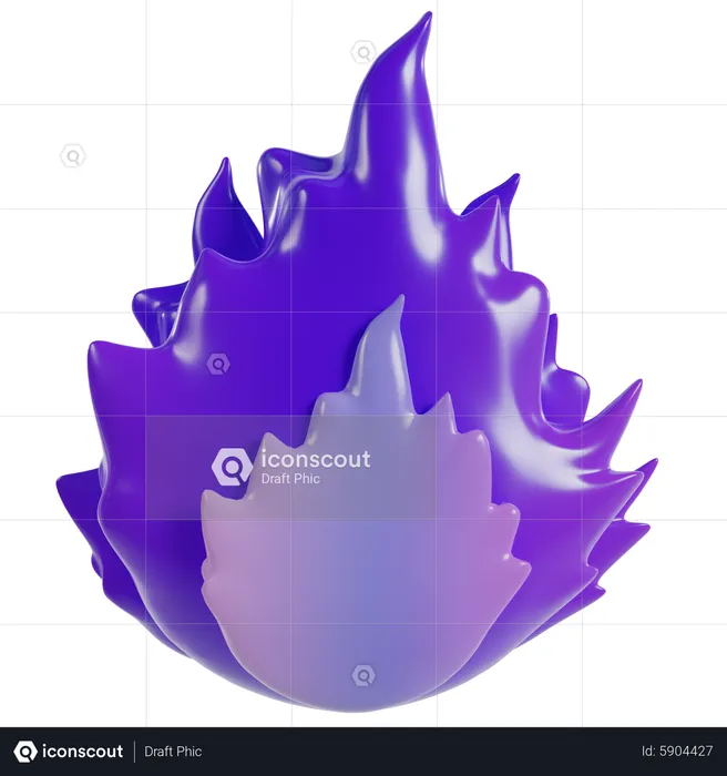Purple Flame  3D Icon