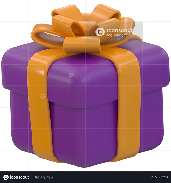 Purple Gift  3D Icon