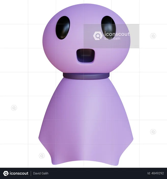 Purple Halloween Devil Monster  3D Icon