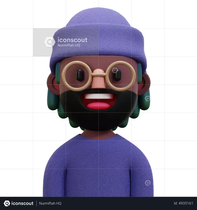 Purple Shirt Man  3D Icon