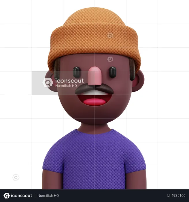 Purple Shirt Man  3D Icon