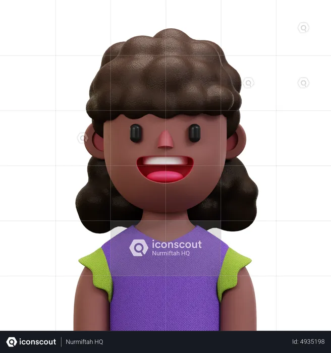 Purple Shirt Woman  3D Icon