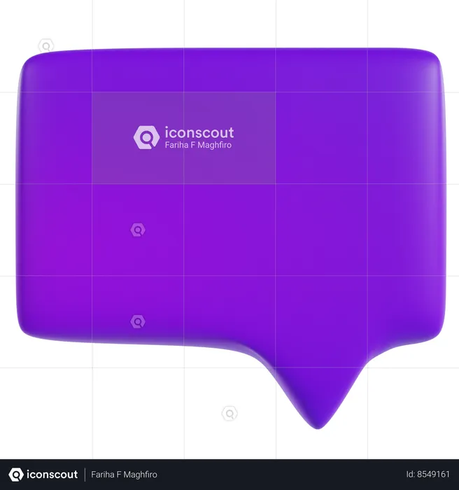 Purple Speech Bubble  3D Icon