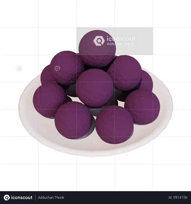 Purple Sweet Potato Ball  3D Icon