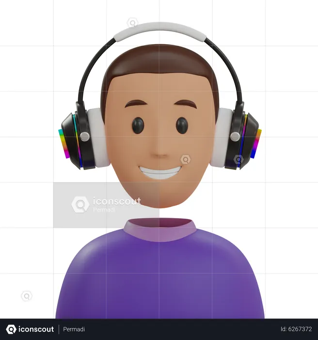 Purple T-Shirt Man  3D Icon