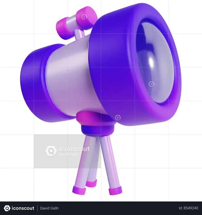 Purple Telescope  3D Icon