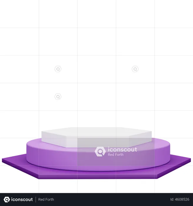Purple white modern podium  3D Illustration