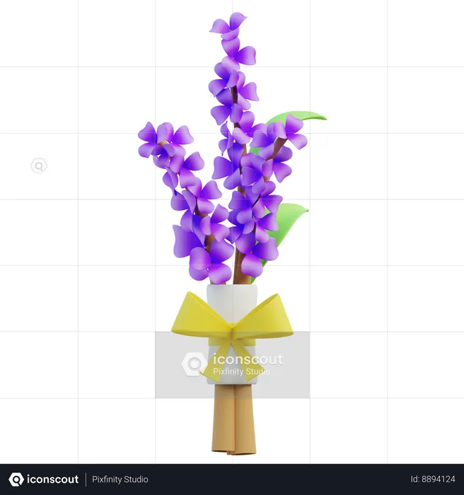 Purple Wisteria Flowers  3D Icon