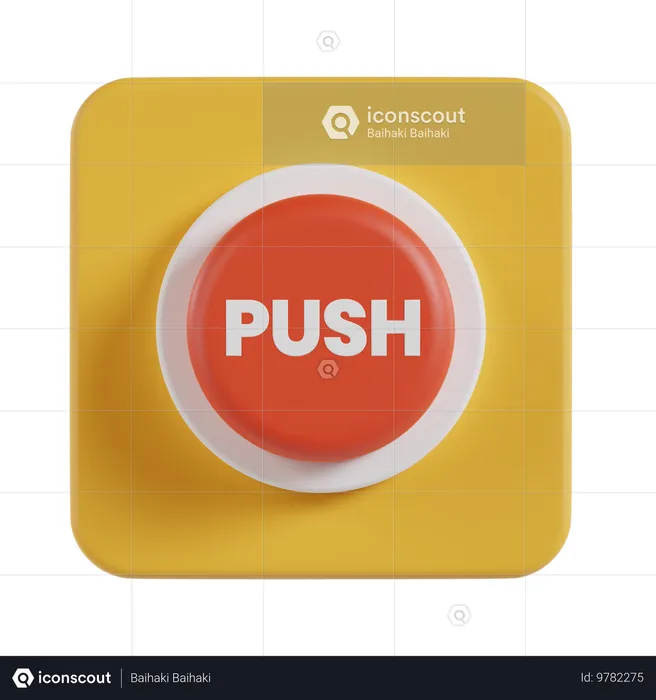 Push Button  3D Icon