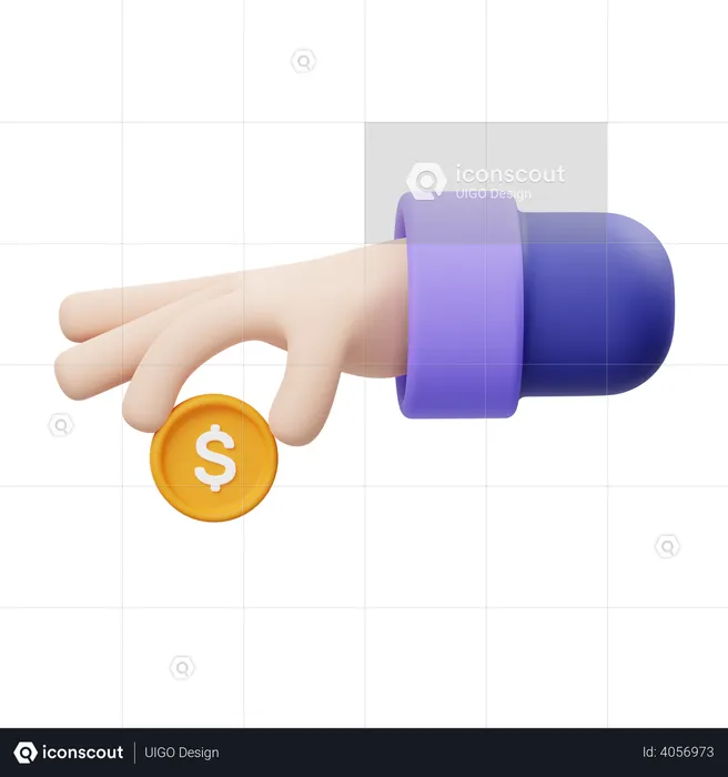 Put Hand Gesture  3D Illustration