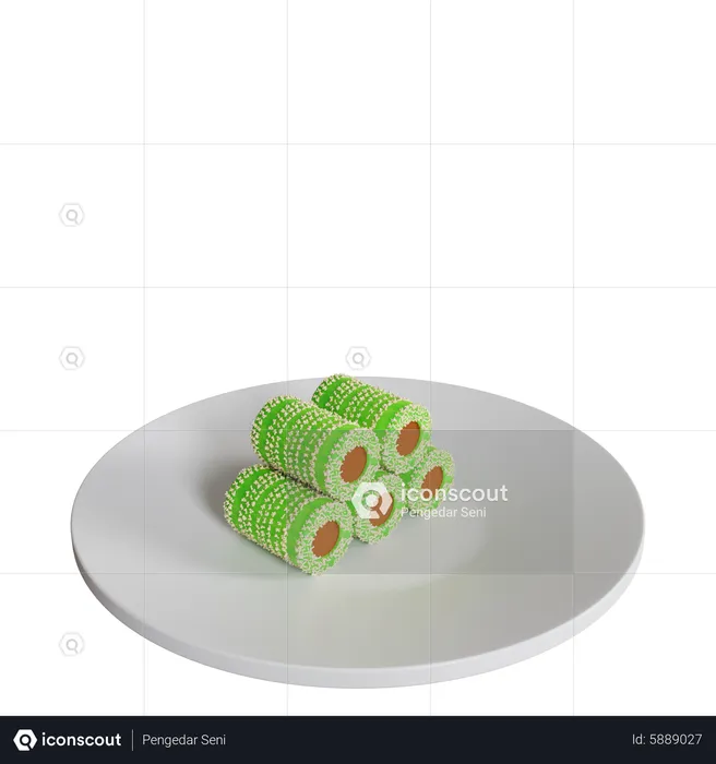 Putu On A Plate  3D Icon