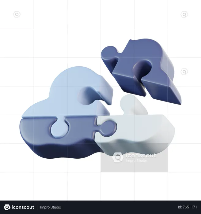 Puzzle Cloud  3D Icon